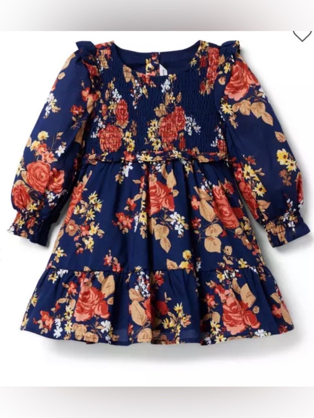 Janie and Jack Marine Floral The Eloise Smocked Dress, size 5t